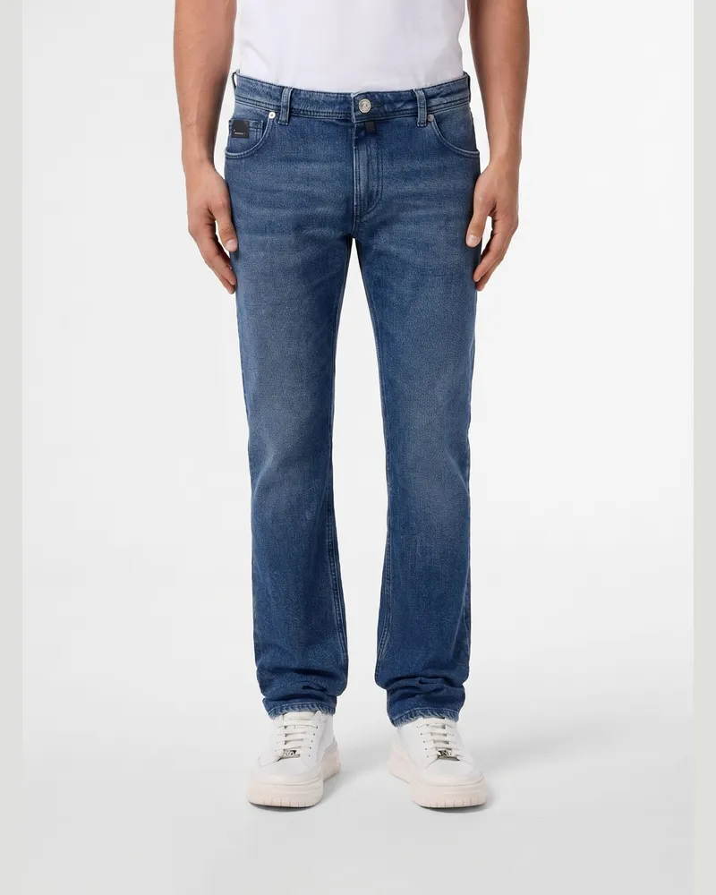 Billionaire Straight Jeans aus Baumwolldenim Türkis