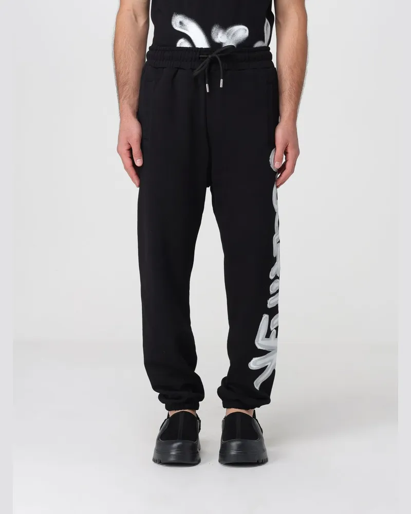 DISCLAIMER Baumwoll-Jogginghose mit Kordelzug und Kontrastlogo Schwarz