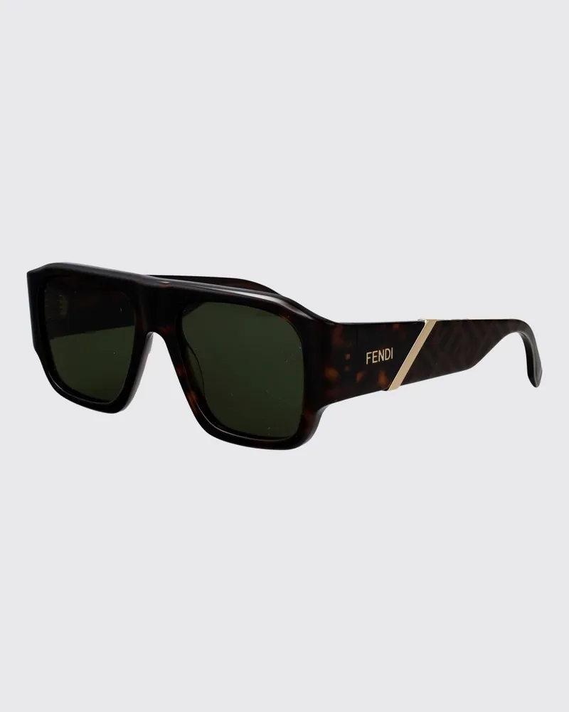 Fendi Piloten-Sonnenbrille Diagonal mit Schildpatt-Acetat-Gestell Braun