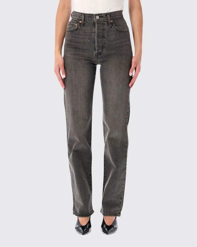 Levi's High-Waist Straight-Jeans Ribcage aus Stretch-Denim Blau