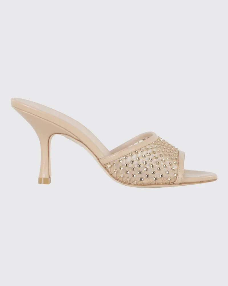 Stuart Weitzman Mules aus Mesh-Nylon mit Strasssteinen Pink