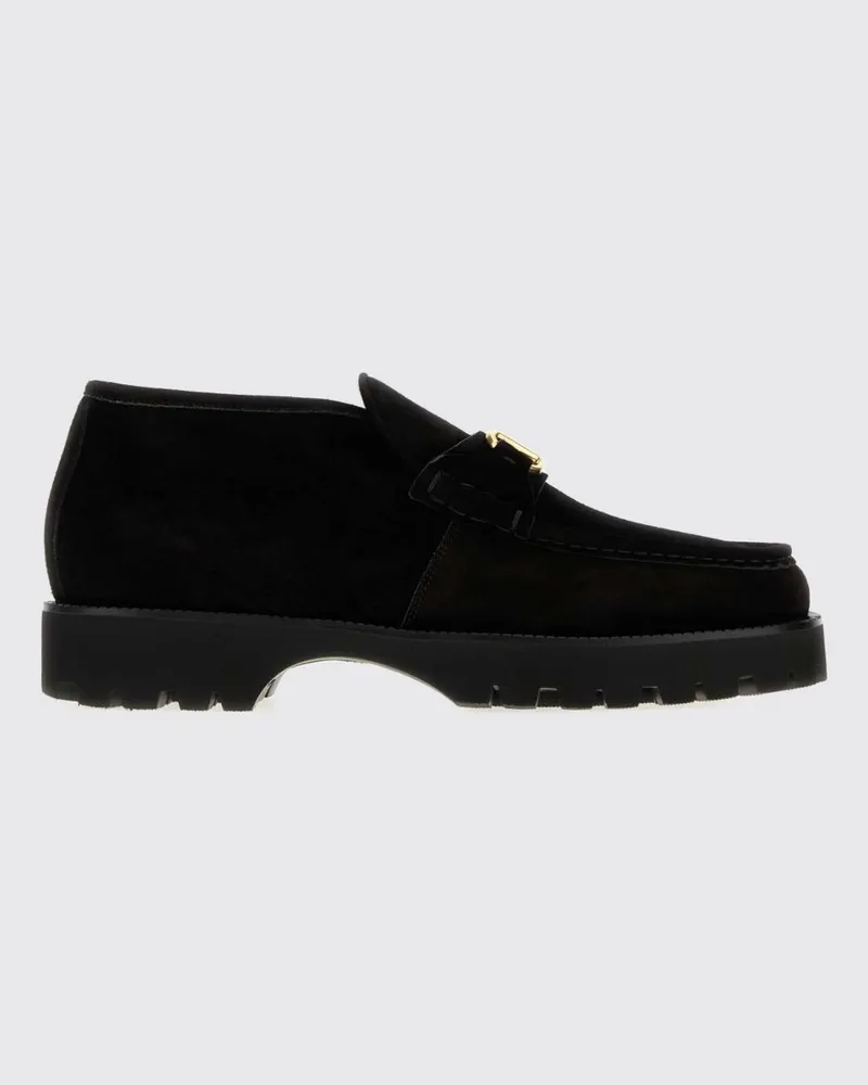 Valentino Garavani VLogo Signature Wildleder-Pennyloafer Schwarz