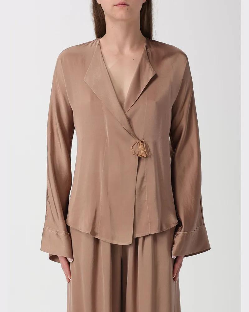 forte_forte Hemdbluse damen Wallnuss