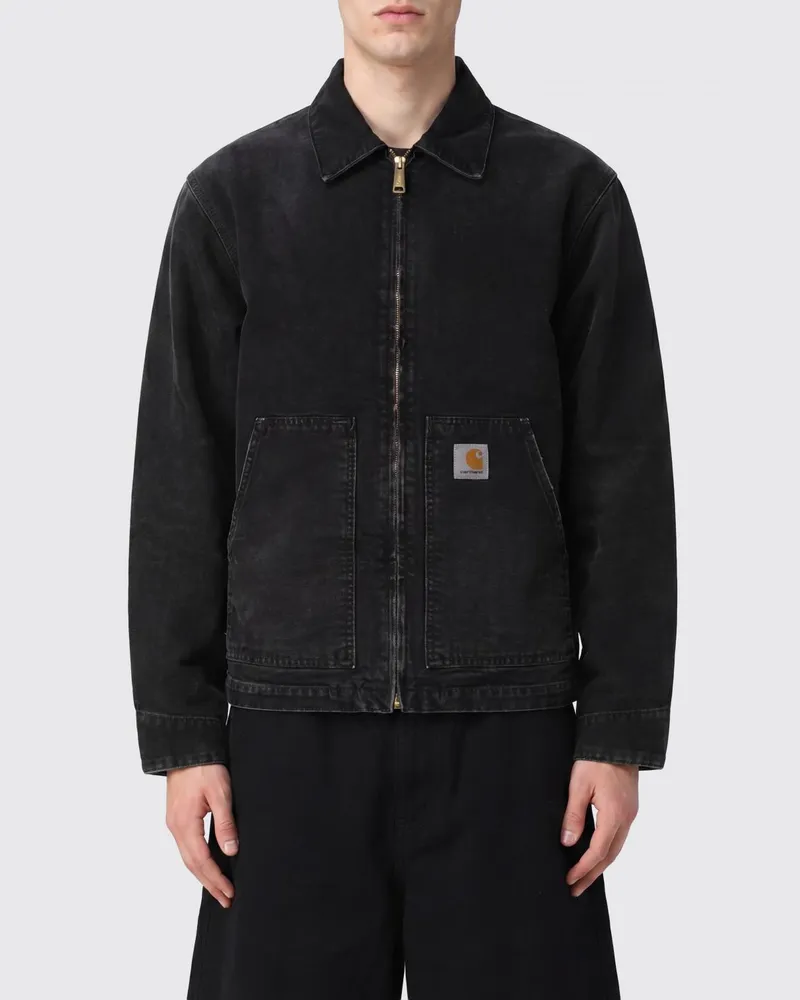 Carhartt WIP Hemdjacke OG Arcan aus Baumwolle mit Reißverschluss und aufgesetzten Taschen Grau