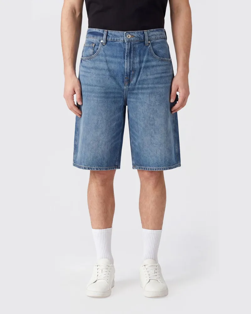 7 for all mankind Knielange Fünf-Taschen-Shorts aus Baumwoll-Denim Denim