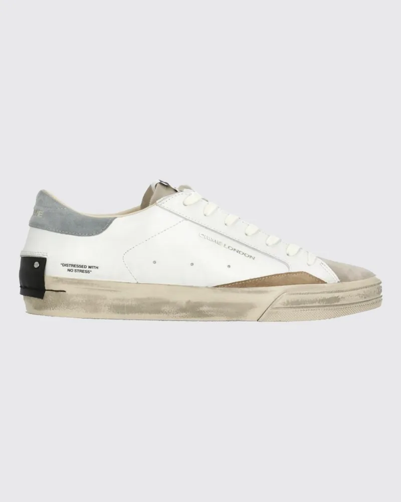 Crime Distressed Low-Top-Sneakers aus Leder und Wildleder in Used-Optik Beige