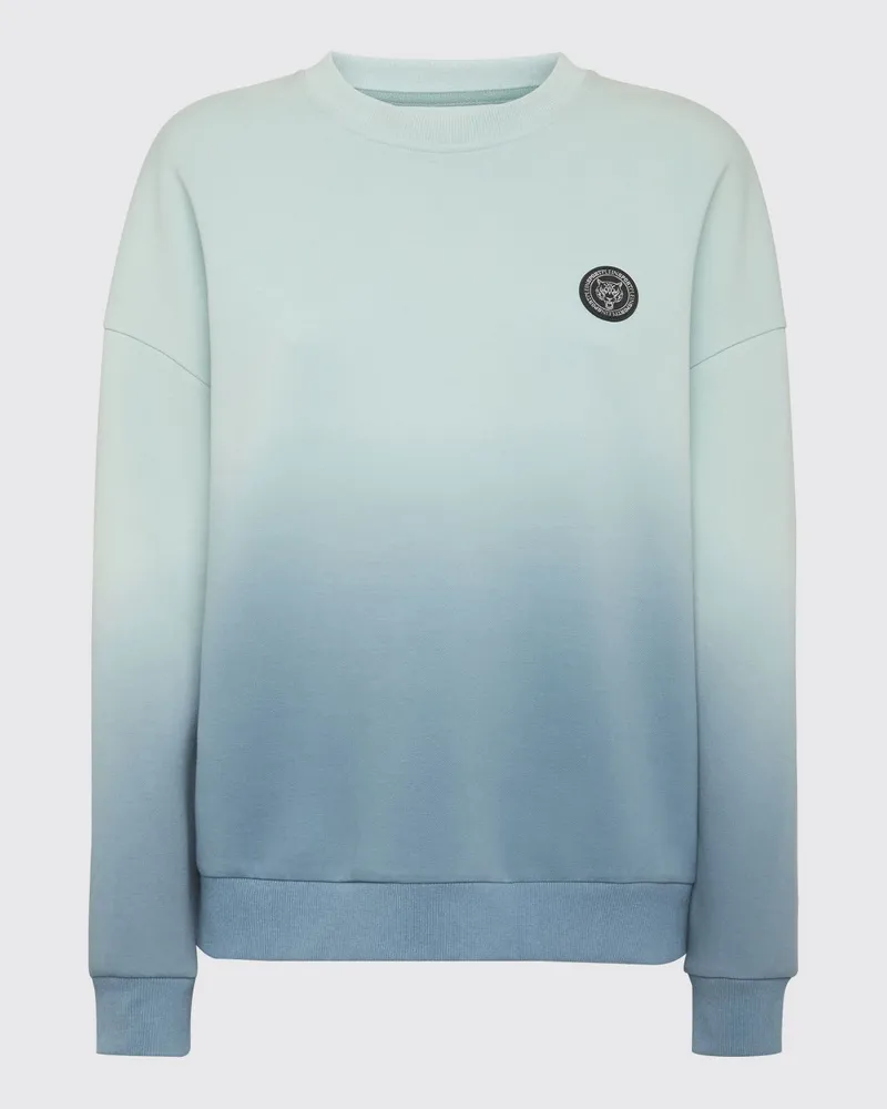 Philipp Plein Jersey-Sweatshirt mit abstraktem Print und überschnittenen Schultern Türkis
