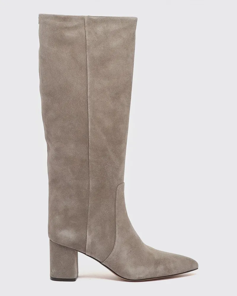 Twin-Set Kniehohe Wildlederstiefel mit mittlerem Blockabsatz Mastik