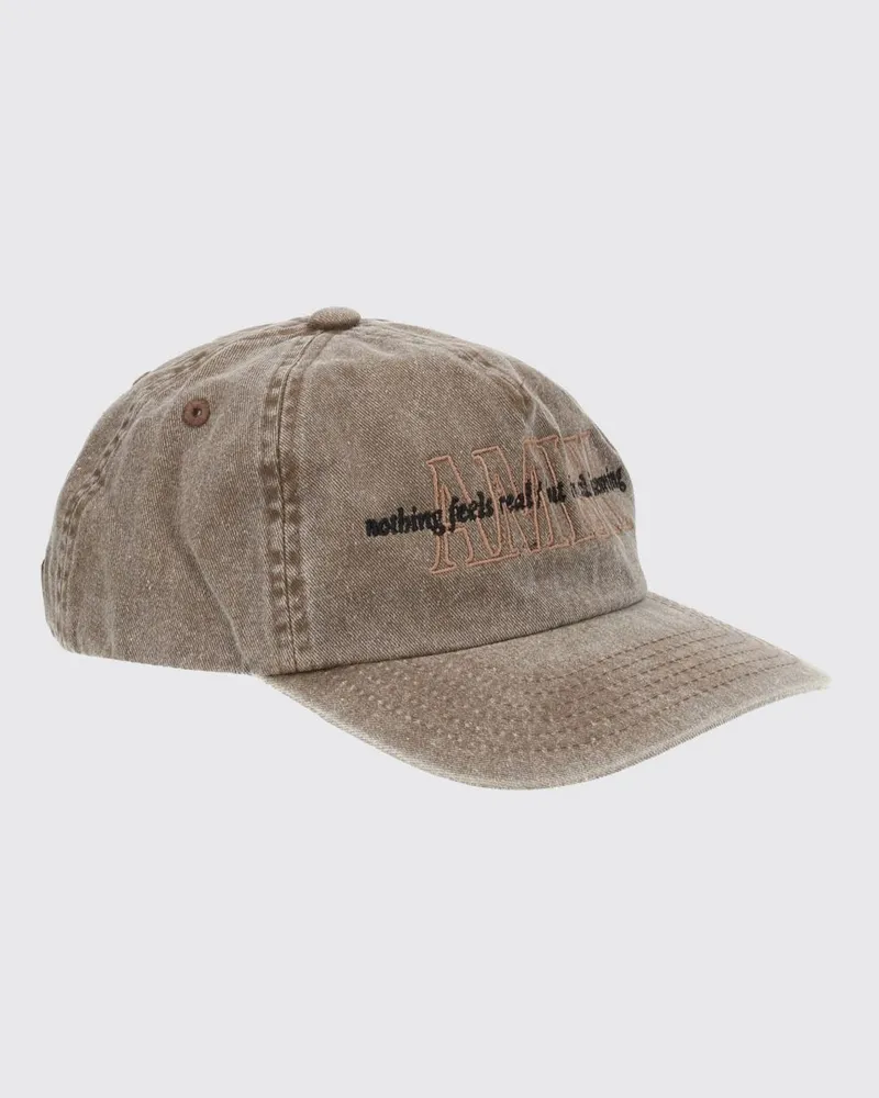 Amish Baseballkappe aus Baumwolldenim mit gesticktem Logo und Slogan Braun