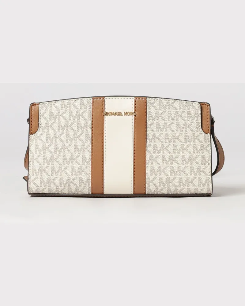 Michael Kors Becca Tasche aus beschichteter Baumwolle mit MK-Monogramm-Print Beige