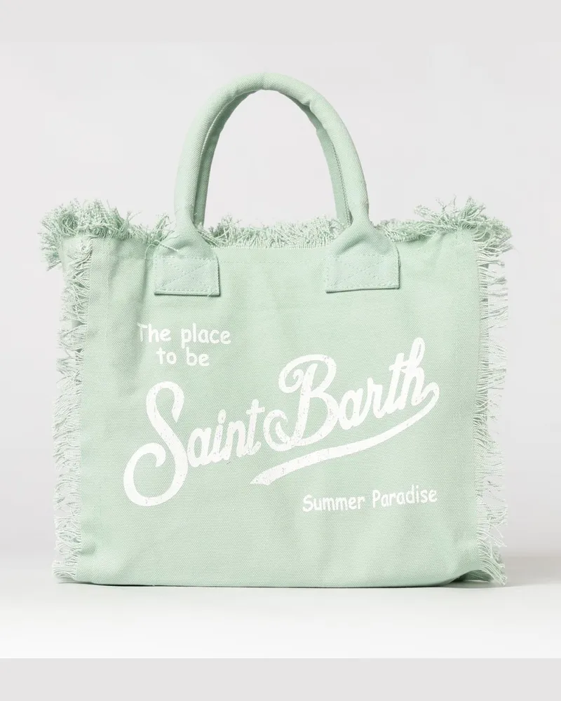MC2 Saint Barth Vanity-Tasche aus bedruckter Baumwolle mit Logo Sage