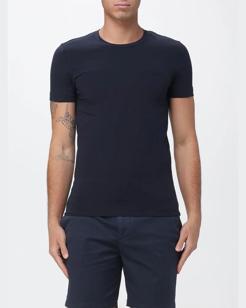 Dondup Slim Stretch Baumwoll-T-Shirt Blau