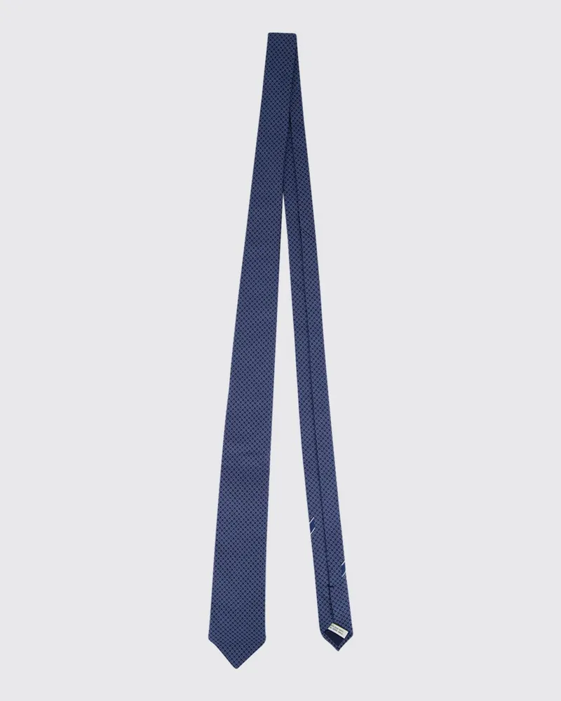 Ferragamo Seidenkrawatte mit durchgehendem Gancini-Monogrammmuster Blau