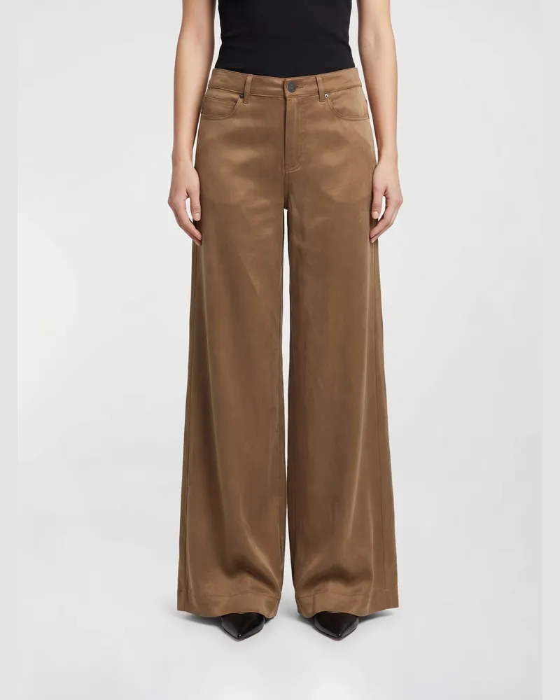 Pinko Ausgestellte Hose Porta von aus Viskosemischung mit Love-Birds-Logo Braun