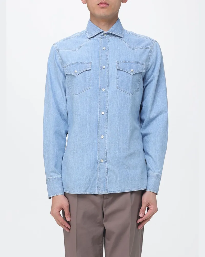 Brunello Cucinelli Hemd herren Blau