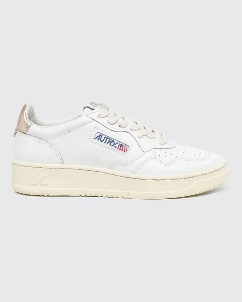 AUTRY Medalist Low Sneaker aus glattem Kalbsleder mit geschnitztem Logo Weiss
