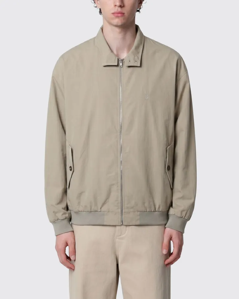 Maison Margiela Bomberjacke aus Baumwolle mit Cutaway-Kragen Beige