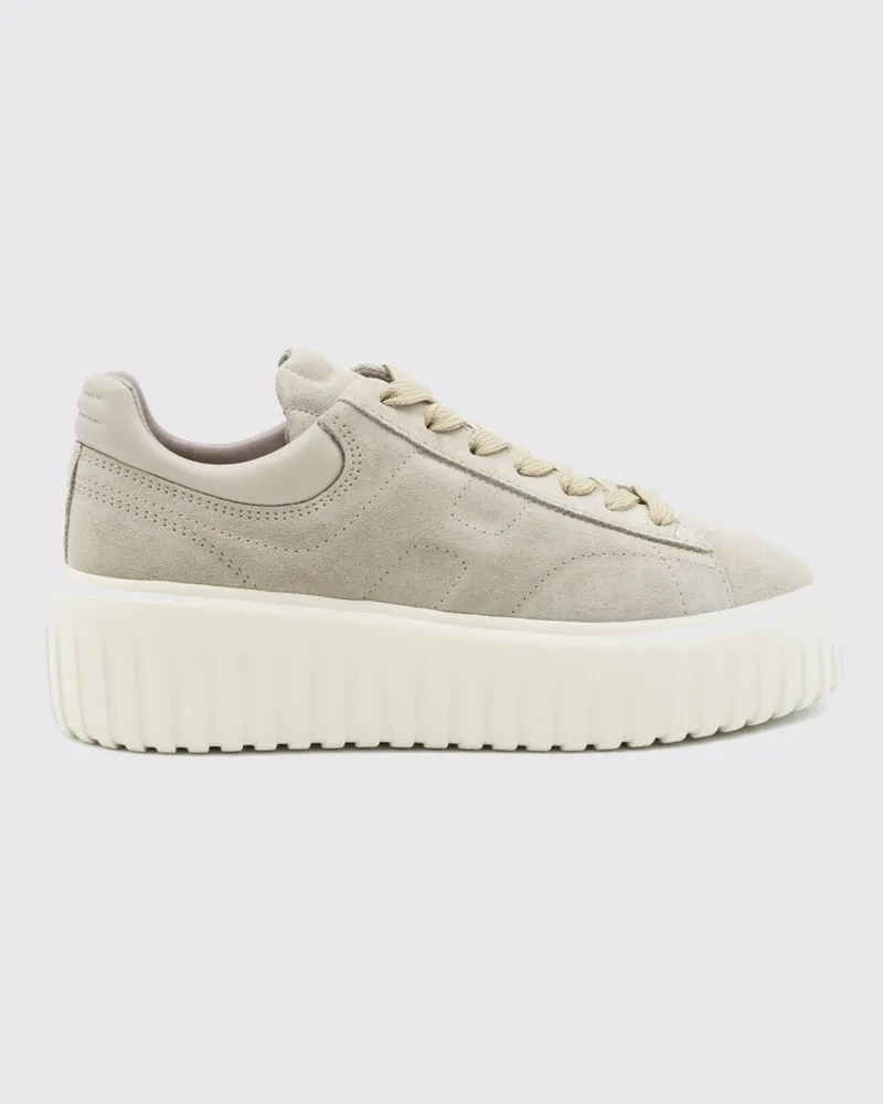 Hogan H-Stripes Wildleder-Platform-Sneakers Beige