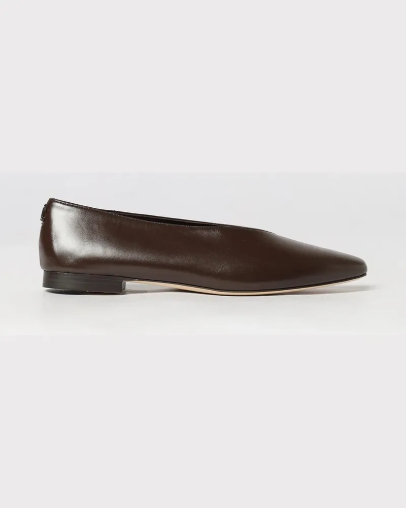 Jimmy Choo Margot Ballerinas aus Glattleder mit Monogramm hinten Braun