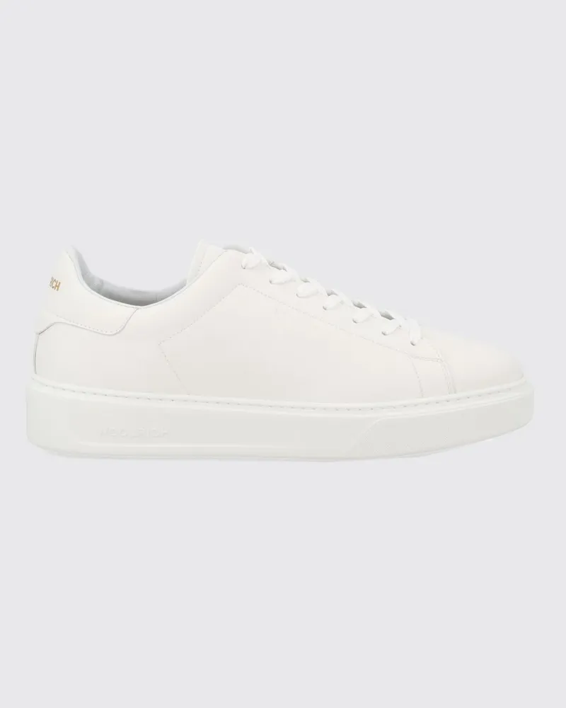 Woolrich Low-Top-Sneaker aus Glattleder mit gepolstertem Knöchel und Logo hinten Weiß
