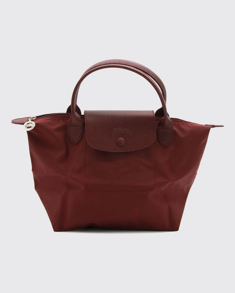 Longchamp Kleine faltbare Le Pliage Green Handtasche aus recyceltem Nylon Burgunderrot