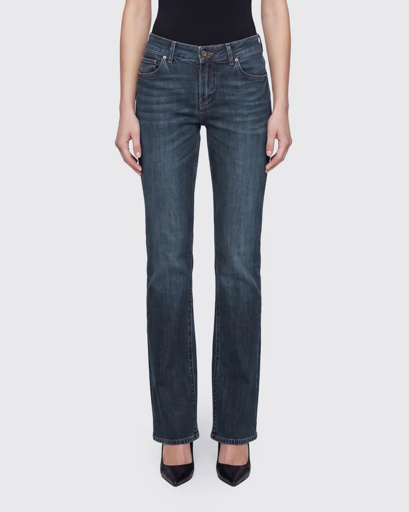 Liu Jo Mittelhohe Skinny-Jeans aus Stretch-Denim mit gerafften Details Blau