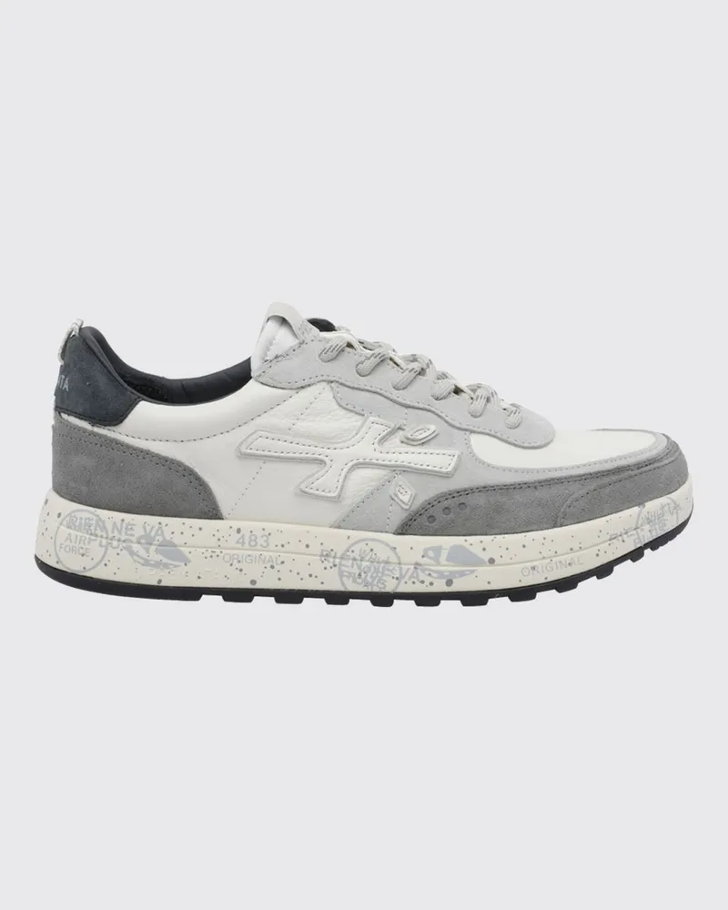 Premiata Nous Sneaker aus Kalbsleder mit gezahnter Sohle Weiß