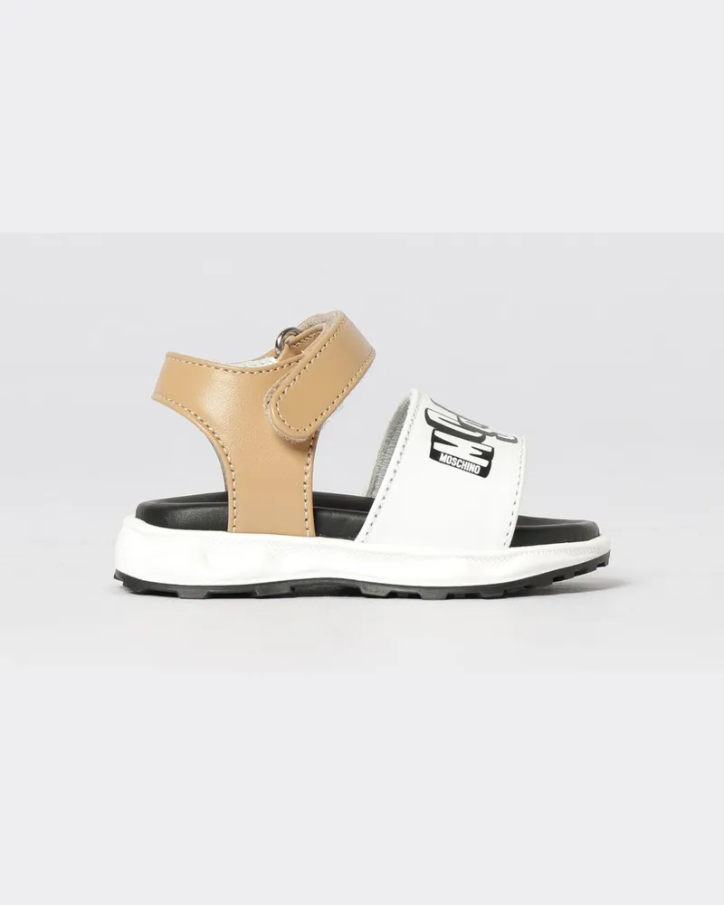 Moschino Leder-Sandalen Beige