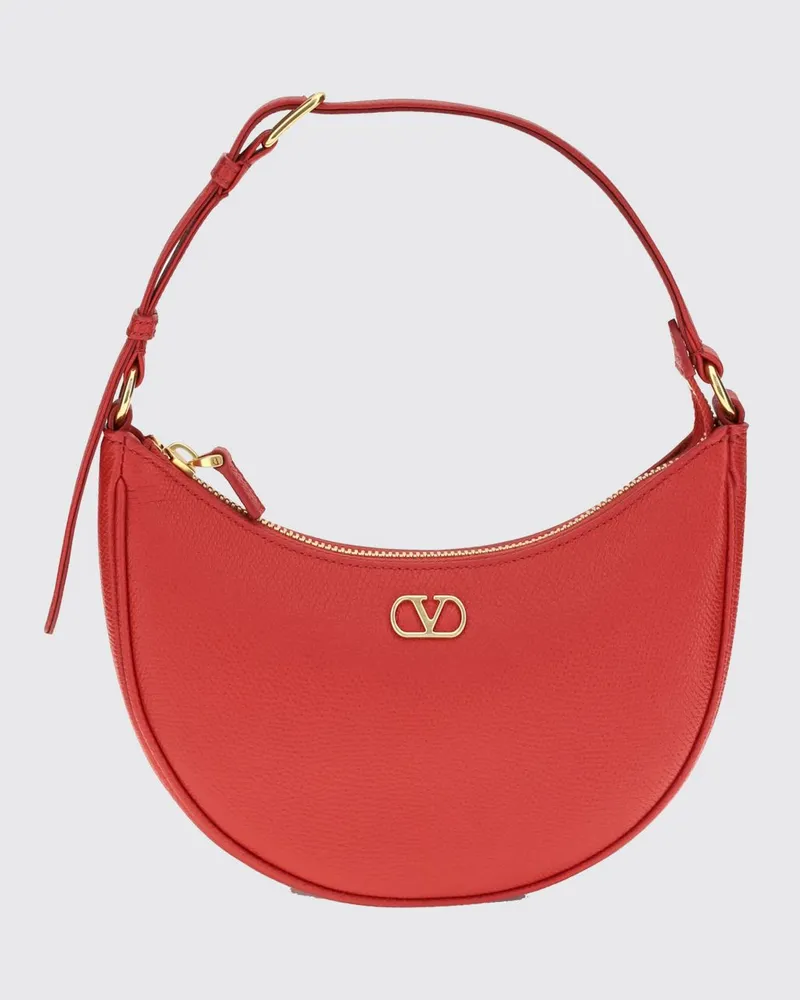 Valentino Garavani VLogo Signature Mini-Hobo-Tasche aus Kalbsleder Rot