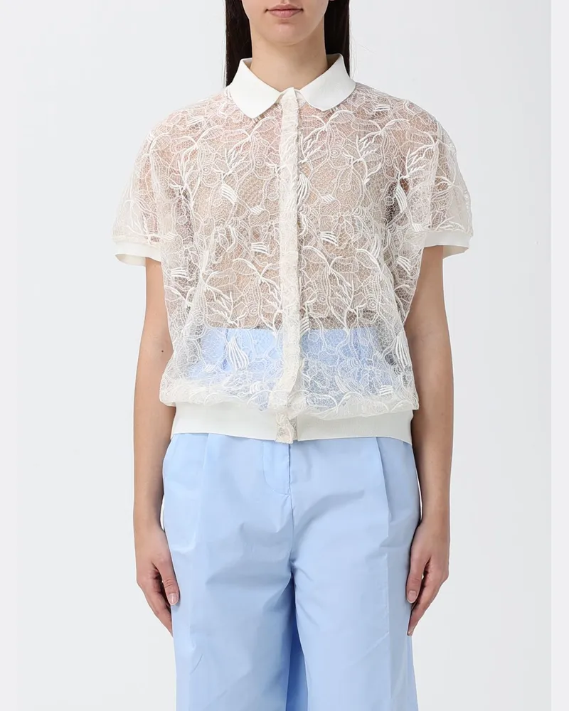 Fabiana Filippi Spitzen-Poloshirt Natural