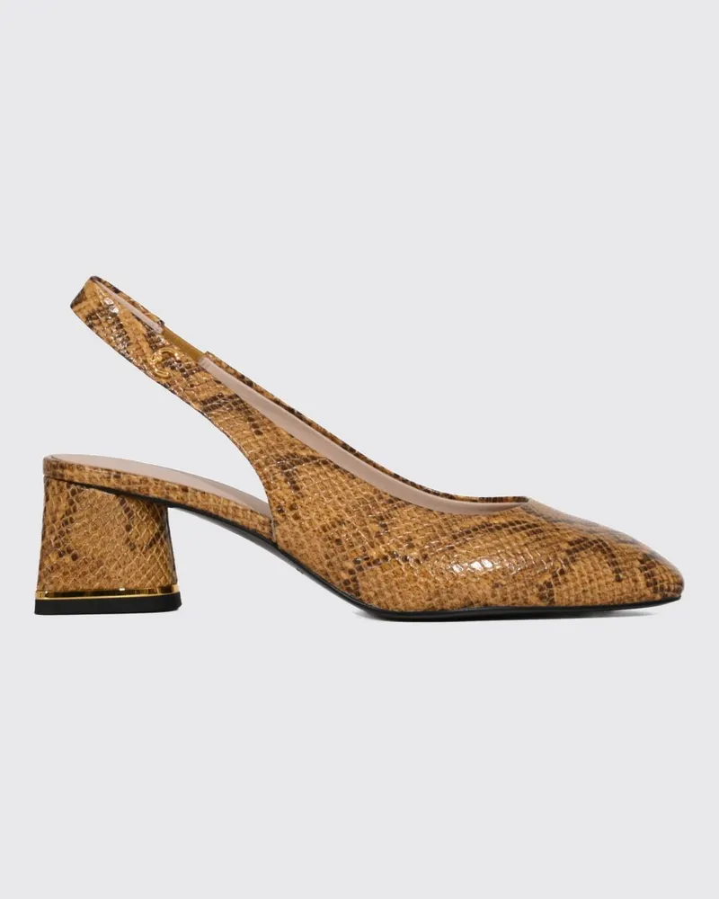 Coccinelle Slingbacks aus Leder mit Python-Print und mittlerem Absatz Honey