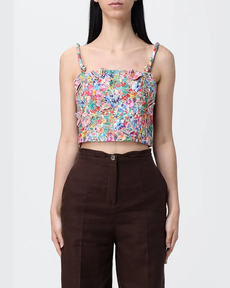 FARM Rio Florales Cropped-Top mit Schmetterlingen Bunt