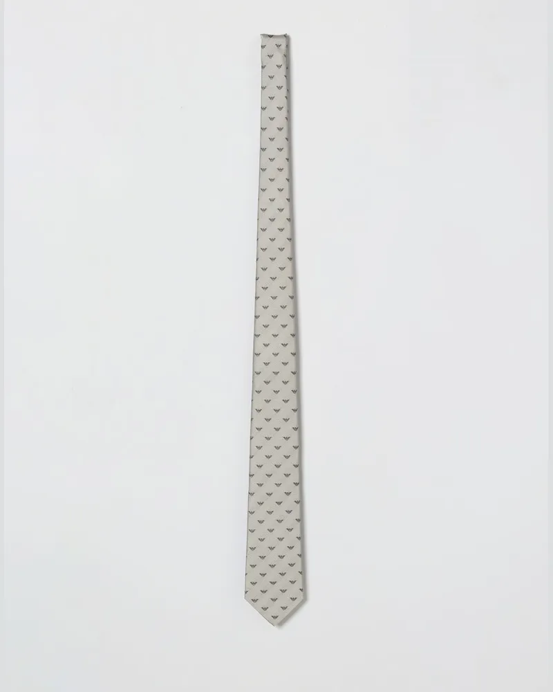 Emporio Armani Seidenkrawatte mit Monogramm Grau