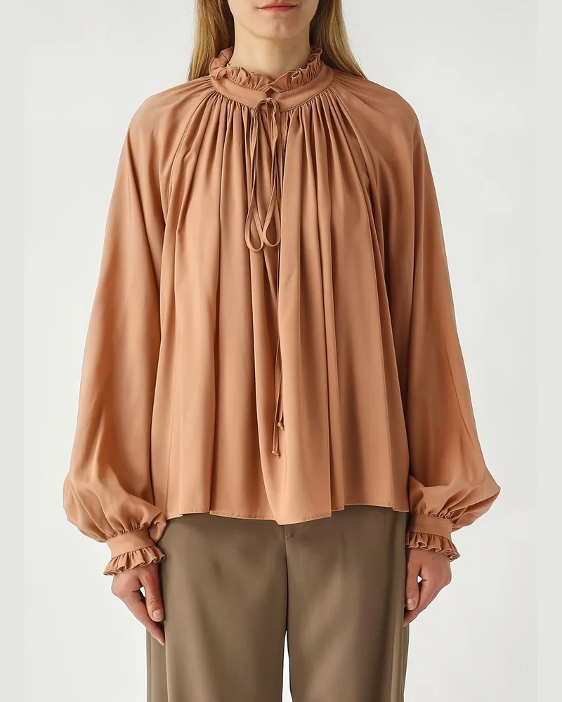 PT TORINO Bluse aus Stretch-Viskose Puder