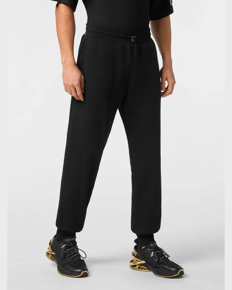 Philipp Plein Jogginghose aus Baumwoll-Jersey mit elastischem Kordelzugbund Schwarz