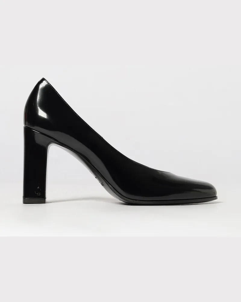 Jimmy Choo Eyla Pumps aus gebürstetem Leder mit runder Kappe und hohem Absatz Schwarz