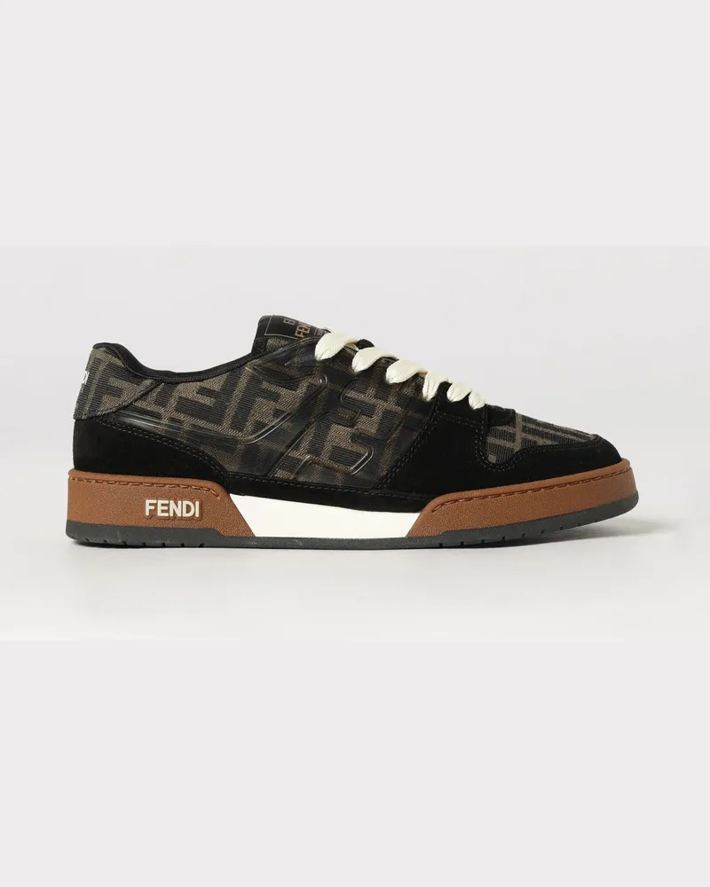 Fendi Match Low-Top-Sneaker aus Jacquard-Stoff mit FF-Monogramm Schwarz