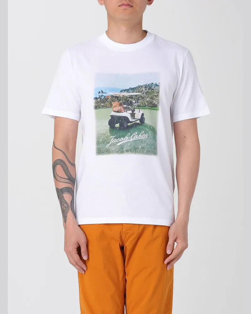 Jacob Cohën T-shirt herren Weiß