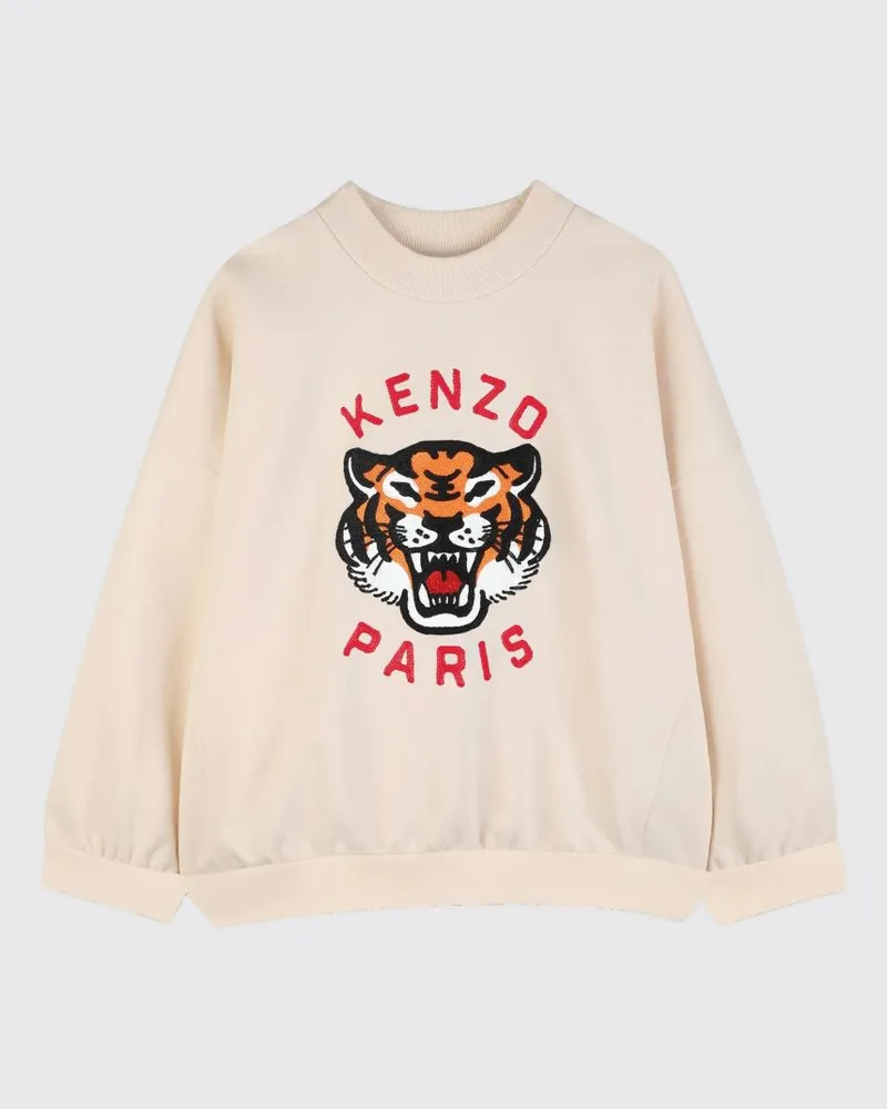 Kenzo Baumwoll-Rundhals-Sweatshirt mit Logo-Print Beige