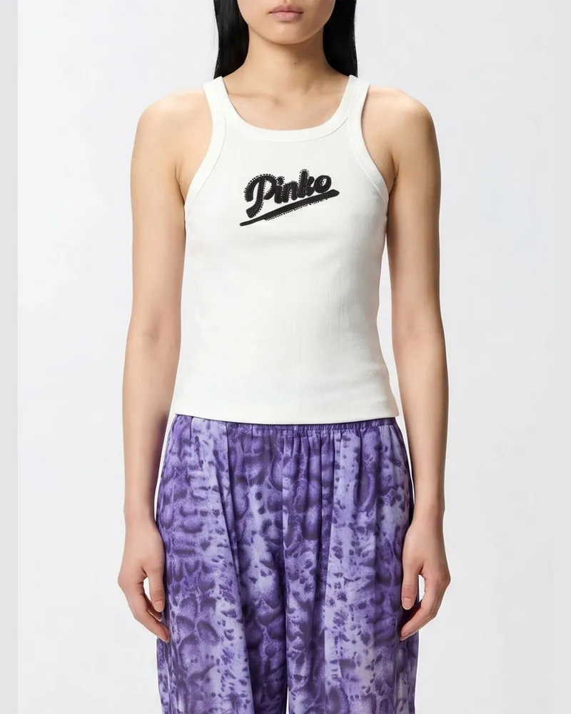 Pinko Tanktop aus Stretch-Baumwolle Weiß