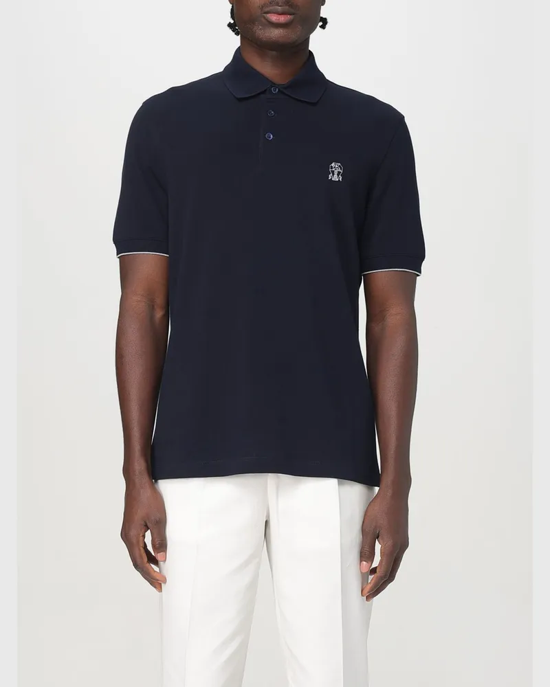 Brunello Cucinelli Polo herren Blau