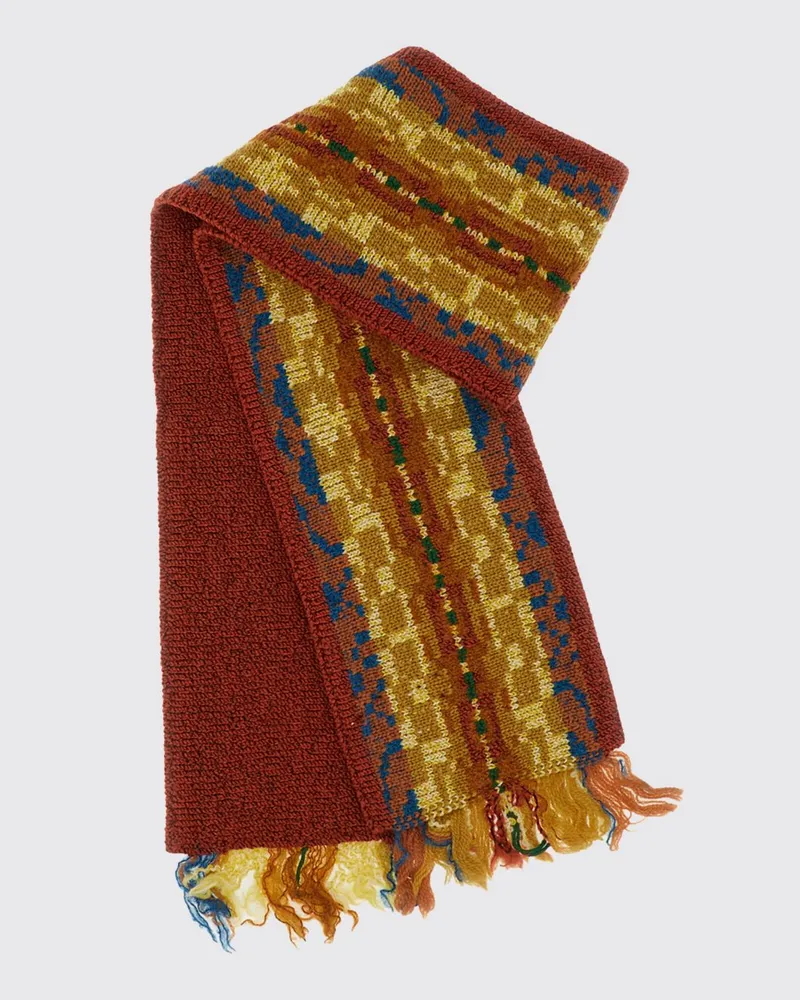Dries van Noten Schal aus Wolle und Alpaka mit ethnischem Muster Gelb