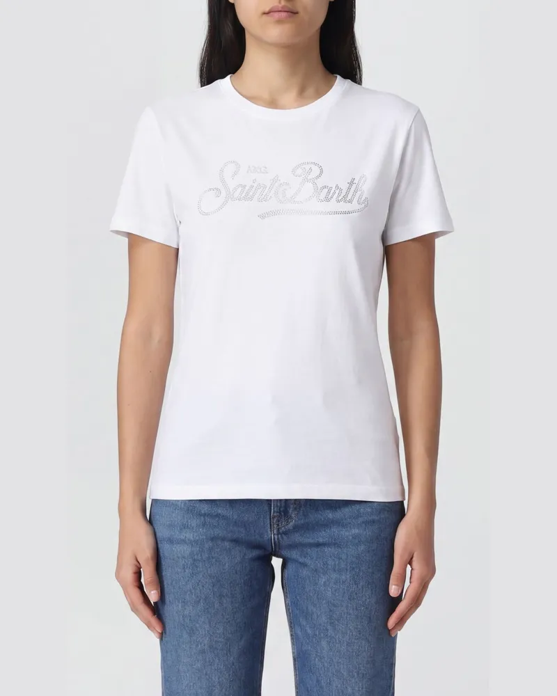 MC2 Saint Barth Baumwoll-T-Shirt mit Rundhalsausschnitt, Grafikdruck und Logo Mastik