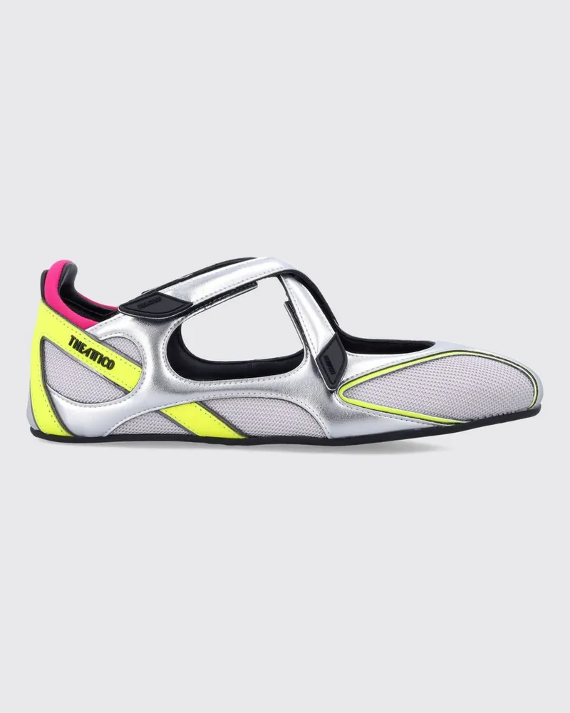ATTICO Floor 01 Mary-Jane-Ballerinas aus silbernem laminiertem Leder Silber