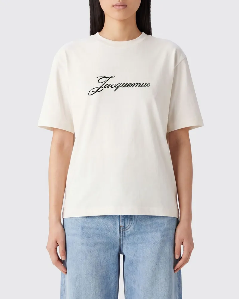 Jacquemus Baumwoll-T-Shirt mit Logo Weiß