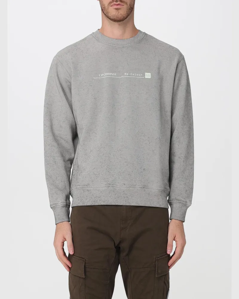 C.P. Company Baumwoll-Sweatshirt mit Rundhalsausschnitt und Kontrastlogo Schwarz