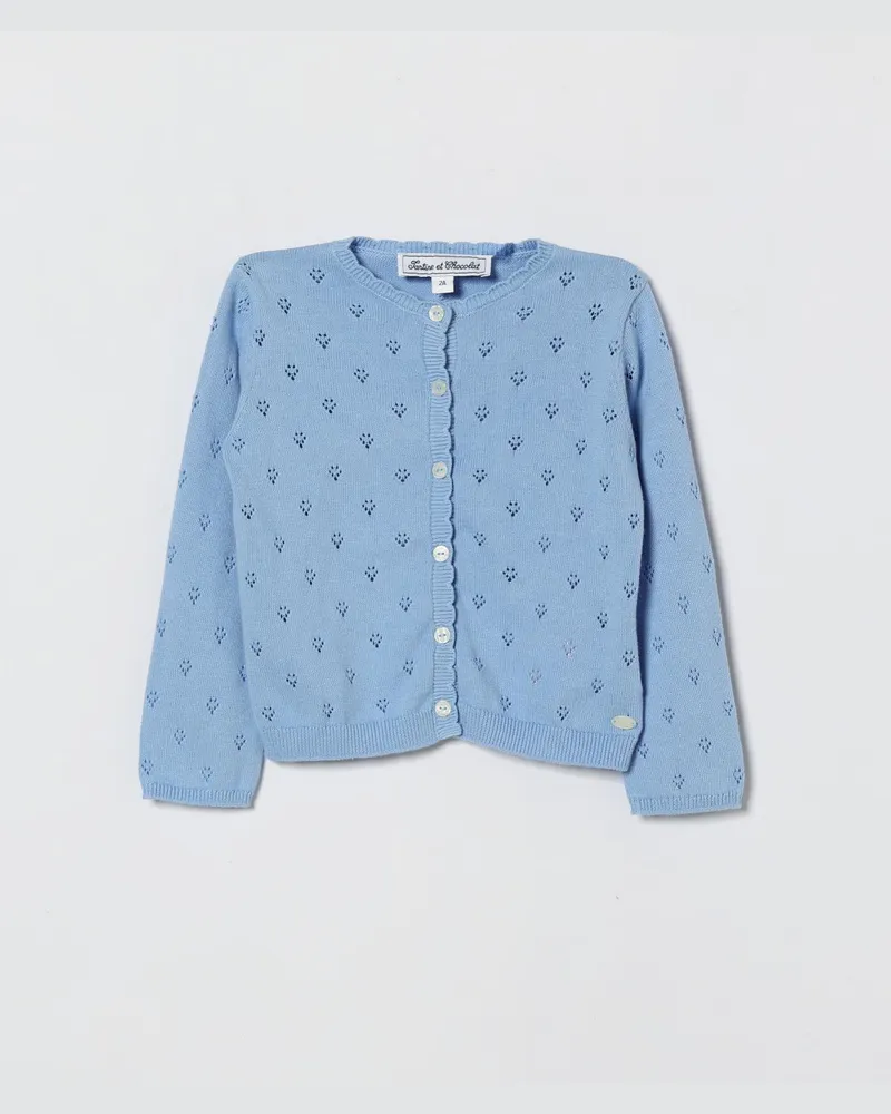 Tartine et Chocolat Baumwoll-Cardigan Hellblau