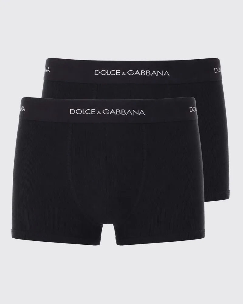 Dolce & Gabbana DOLCE  GABBANA Zweier-Set Stretch-Baumwoll-Trunks mit Logo von Dolce & Gabbana Schwarz
