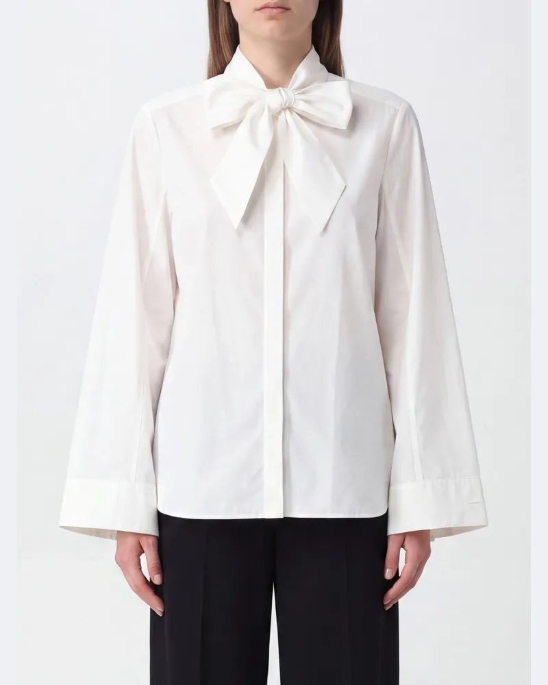 Tory Burch Baumwollhemd mit Schluppenkragen und Stickerei Weiß
