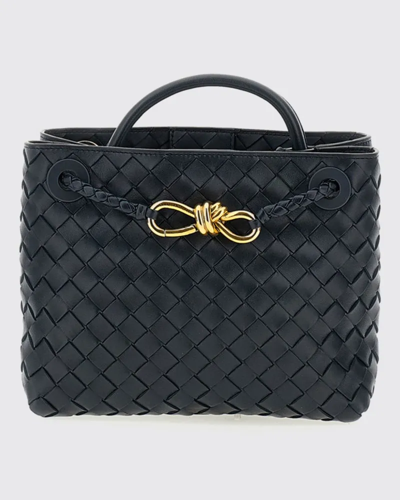 Bottega Veneta Kleine Andiamo Tasche aus geflochtenem Leder Blau